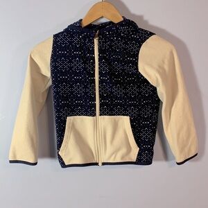 The north face navy off white abstract snowflake fleece zip up hoodie jacket 6